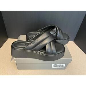 Vagabond Black Padded Cross-Strap Platform Sandals